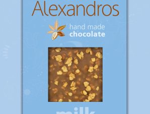 Χειροποίητη σοκολάτα γάλακτος με ρύζι “Alexandros” 90g>