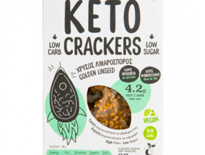 Βιολογικά κρακεράκια με χρυσό λιναρόσπορο «Keto Crackers» “Joice Foods” 60g>
